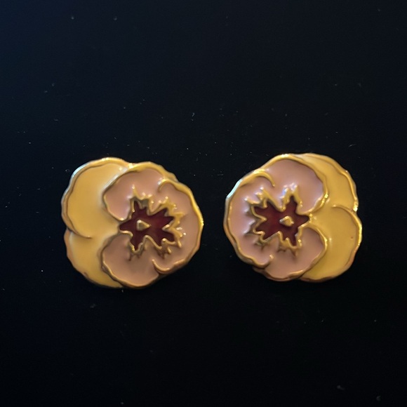 Pink, Purple, & Gold Clip-on Earrings - Picture 6 of 17